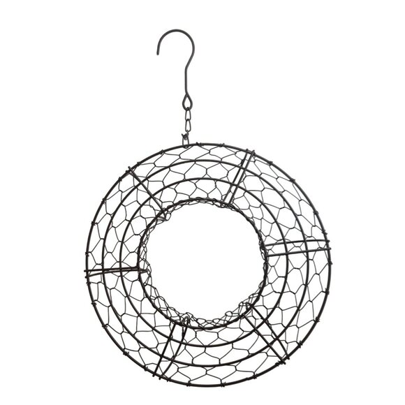 10 inch Hanging Wire and Metal Wreath Succulent Plant Basket With Chain Hook For - Picture 2 of 12